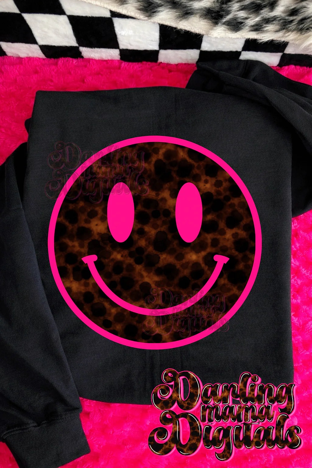 Tortoise Shell Smiley Tee or Crewneck (DTF)