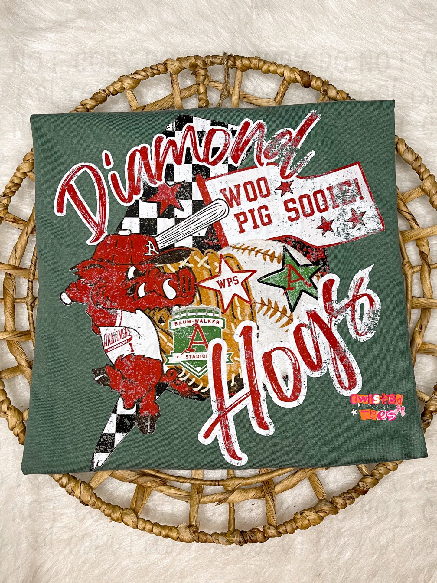 Diamond Hgs Baseball Front & Back Tee or Crewneck (DTF)