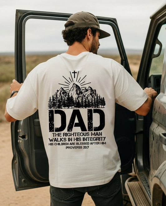 Dad Proverbs 20:7 Tee or Crewneck (DTF)
