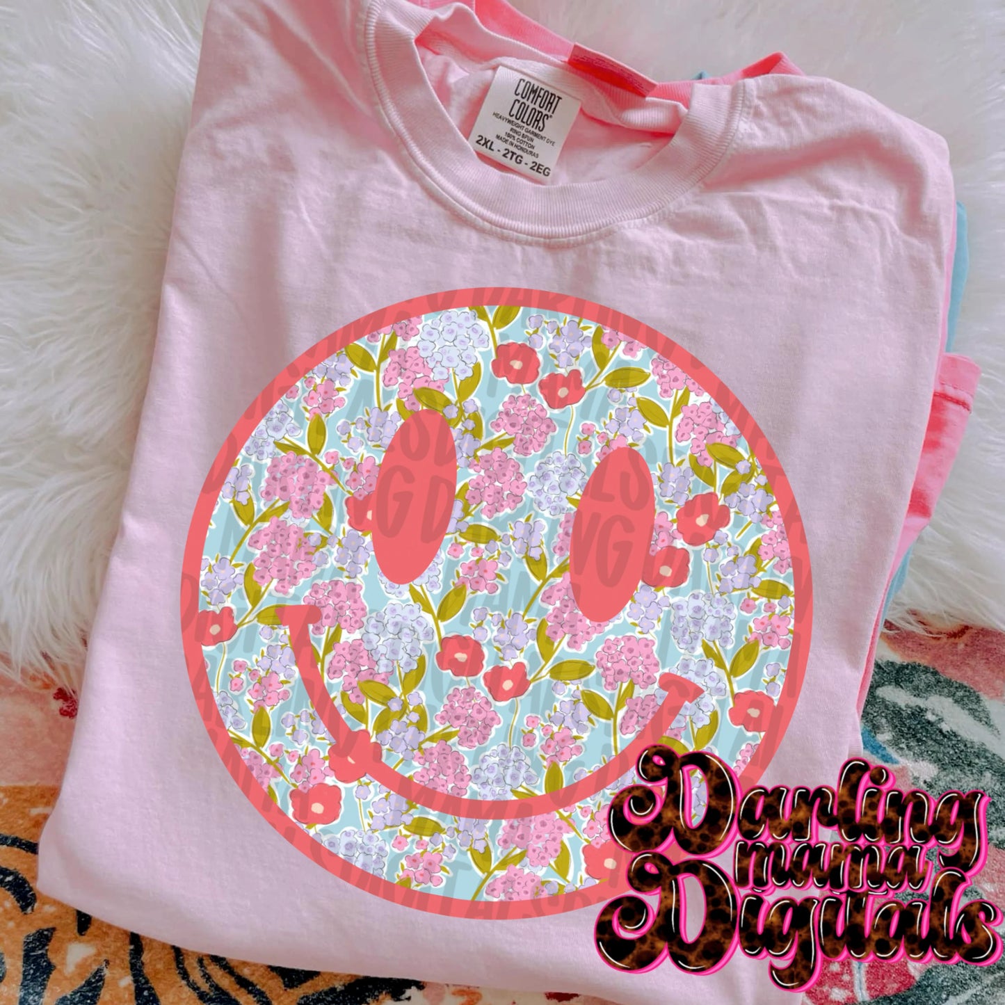Floral Smiley Tee or Crewneck (DTF)