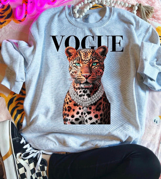 V*gue Leopard Tee or Crewneck (DTF)