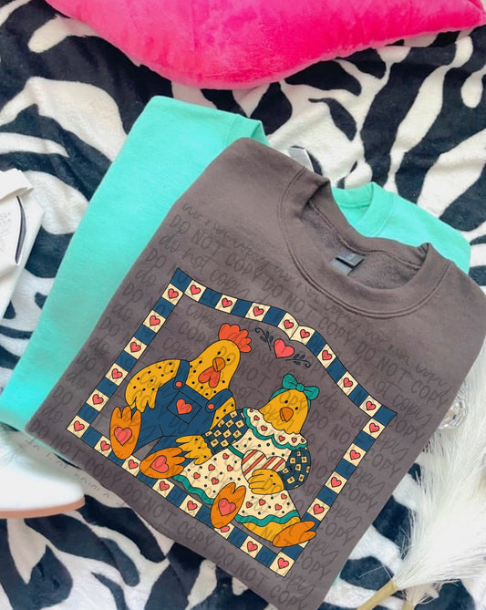 Vintage Hens Tee or Crewneck (DTF)