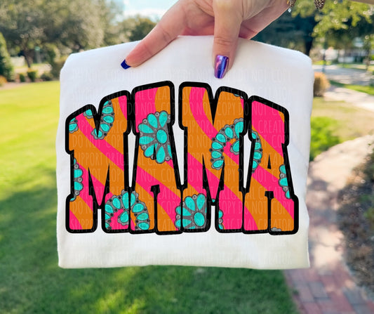 Retro Turquoise Mama Tee or Crewneck (DTF)