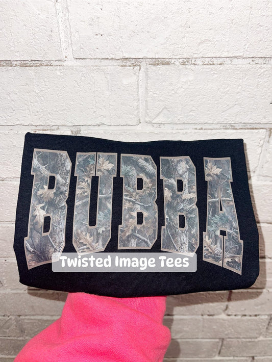 Kids Camo Bubba Tee or Crewneck
