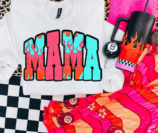 Groovy Flames Mama Tee or Crewneck (DTF)