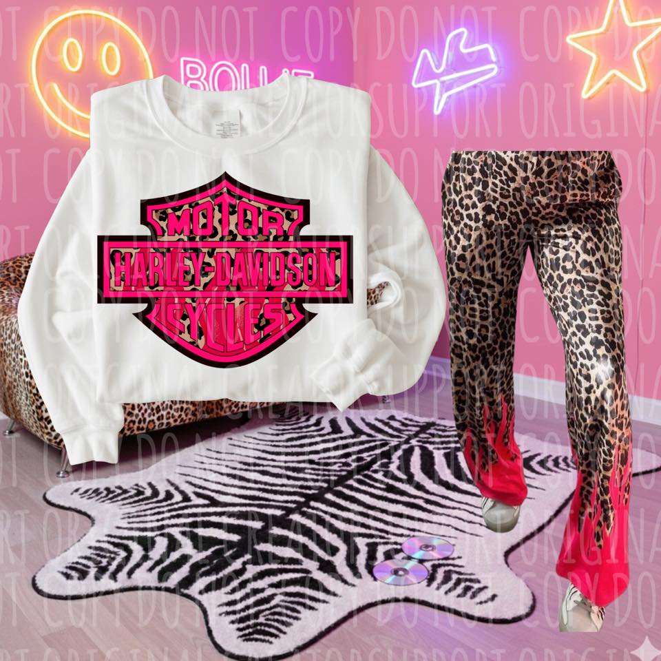 Cheetah Pink Flames HD Tee or Crewneck (DTF)