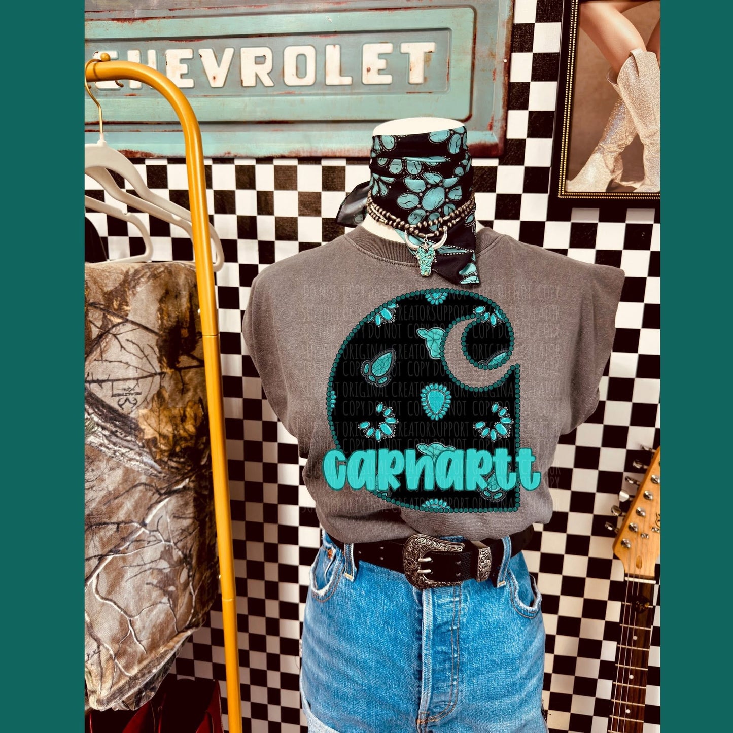 Turquoise CH Tee or Crewneck (DTF)