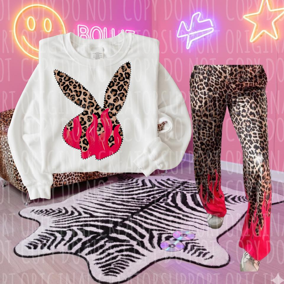 Cheetah Pink Flames PB Tee or Crewneck (DTF)