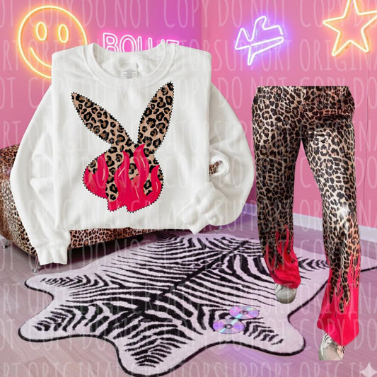 Cheetah Pink Flames PB Tee or Crewneck (DTF)