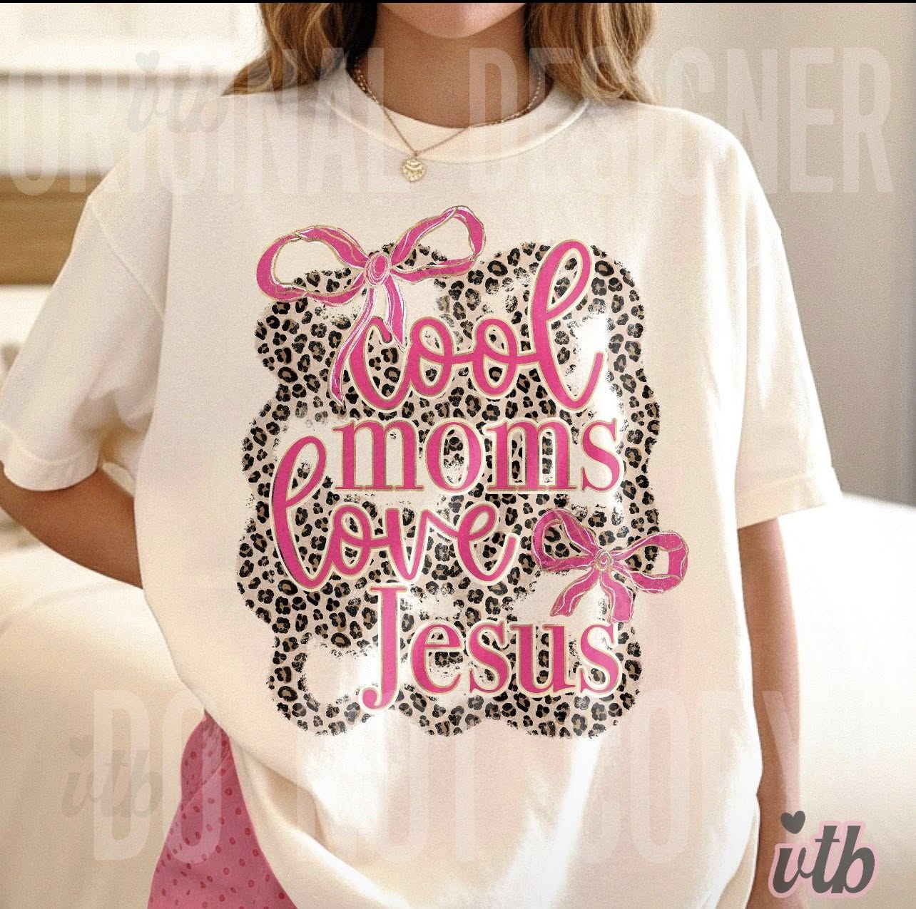Cool Moms Love Jesus Cheetah Tee or Crewneck (DTF)