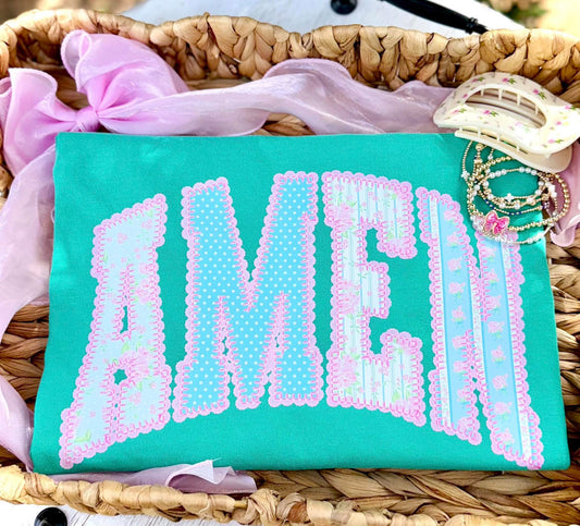 Floral Lace Amen Tee or Crewneck (DTF)
