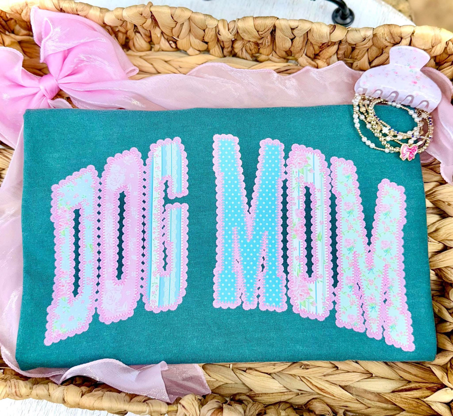Floral Lace Dog Mom Tee or Crewneck (DTF)