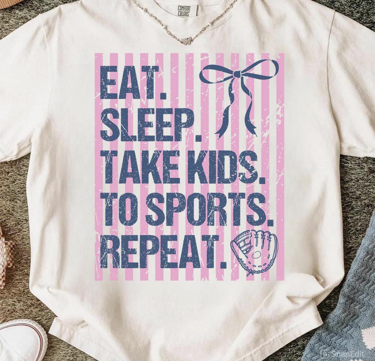 Eat. Sleep. Take Kids to Sports. Repeat. Tee or Crewneck (DTF)
