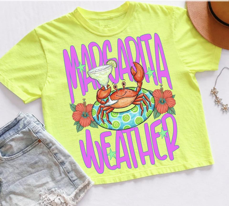 Margarita Weather Crab in Float Tee or Crewneck (DTF)