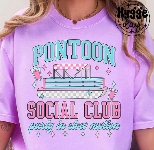 Pontoon Social Club party in slow motion Tee or Crewneck (DTF)