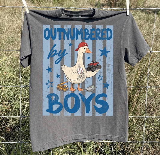 Outnumbered by Boys Tee or Crewneck (DTF)