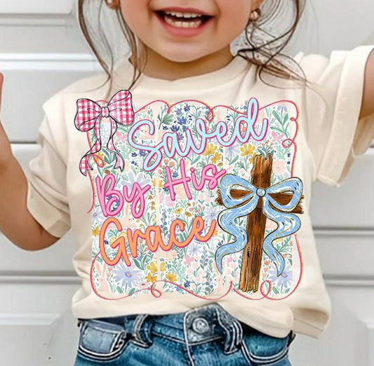 Kids Saved by His Grace Tee or Crewneck