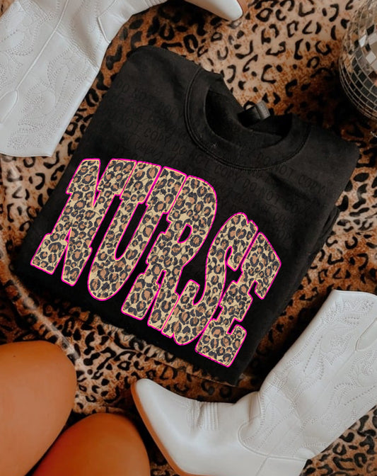 Cheetah Nurse Tee or Crewneck (DTF)