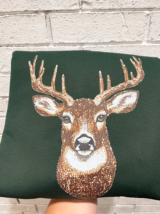 Faux Rhinestone Buck Tee or Crewneck (DTF)