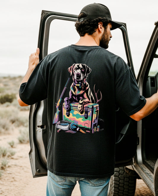 Multicolor Black Lab Hunting Tee or Crewneck (DTF)