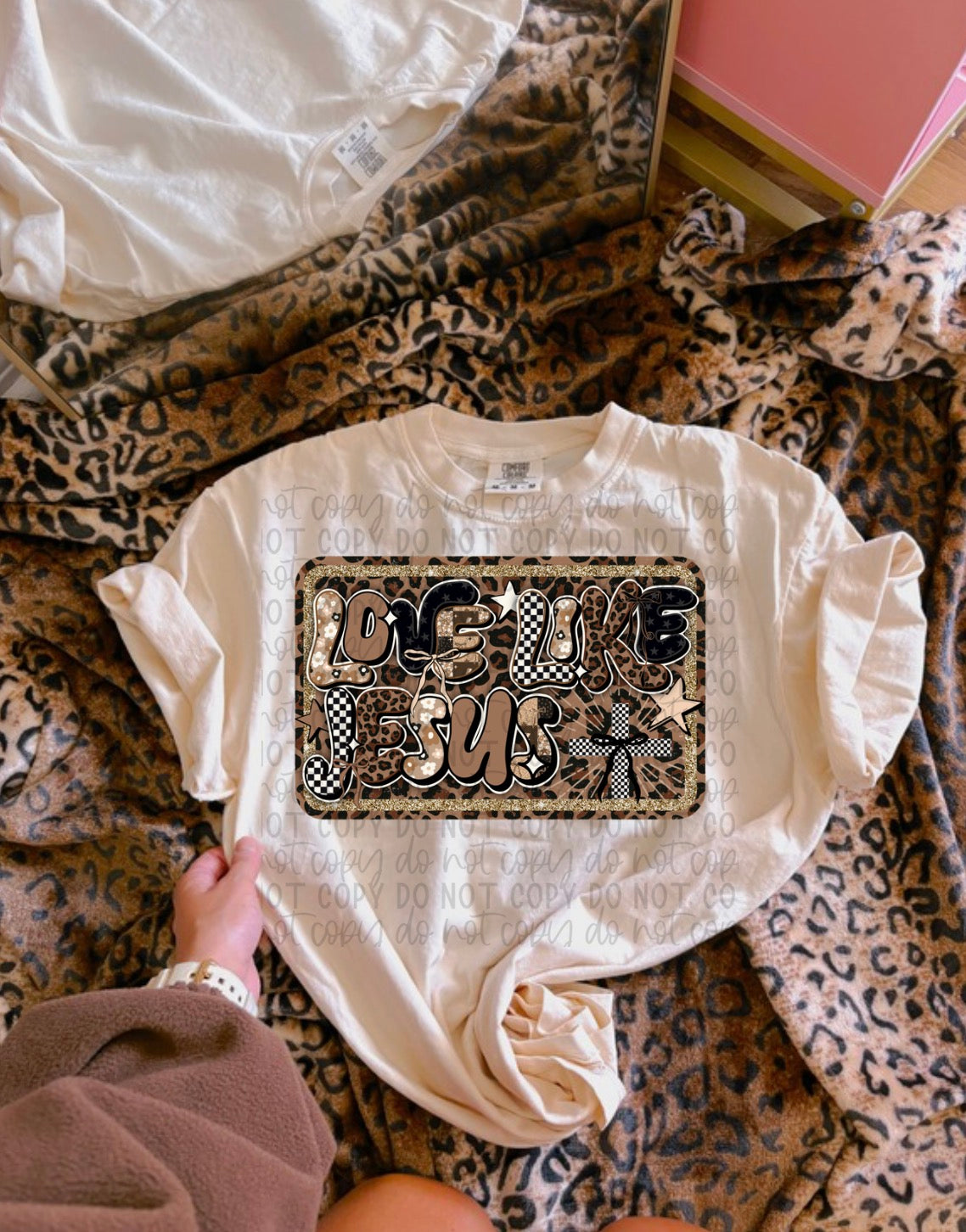 Cheetah Love Like Jesus Tee or Crewneck (DTF)