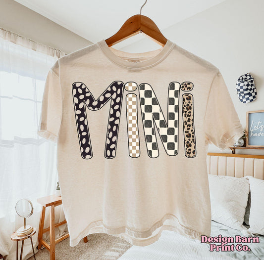 Mini Polka Dot Cheetah Checker Tee or Crewneck