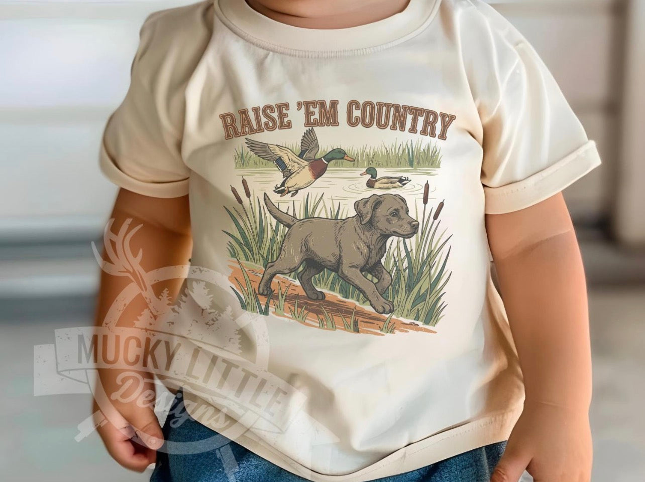 Kids Raise Em Country Tee or Crewneck