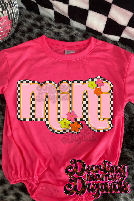 Kids Checker Floral Mini Tee or Crewneck