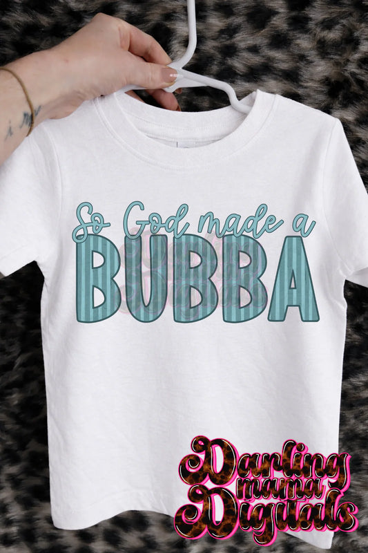 Kids Blue So God Made a Bubba Tee or Crewneck
