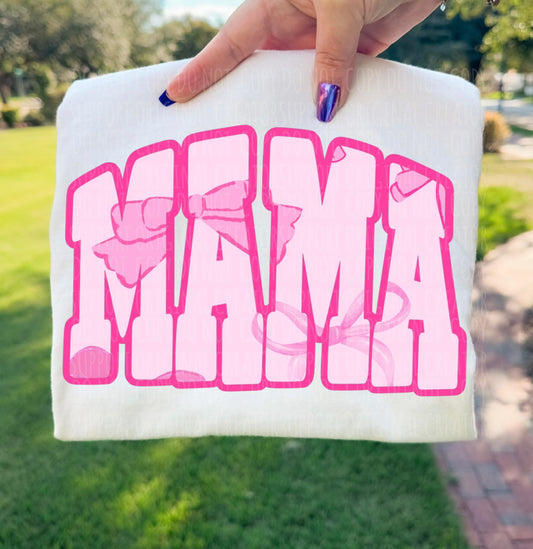 Pink Bows Mama Tee or Crewneck (DTF)