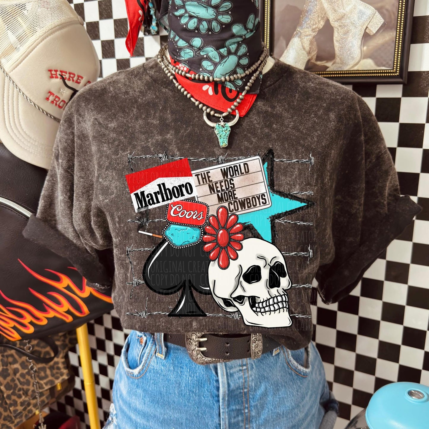 The World Needs More Cowboys Tee or Crewneck (DTF)