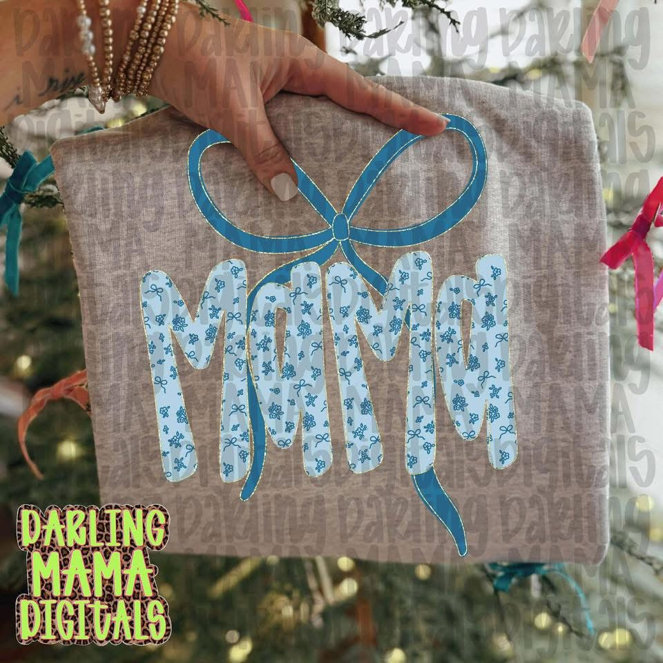 Blue Coquette Mama Tee or Crewneck (DTF)