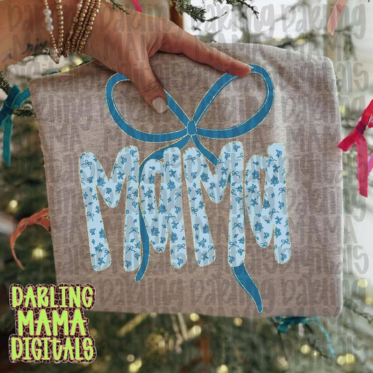 Blue Coquette Mama Tee or Crewneck (DTF)