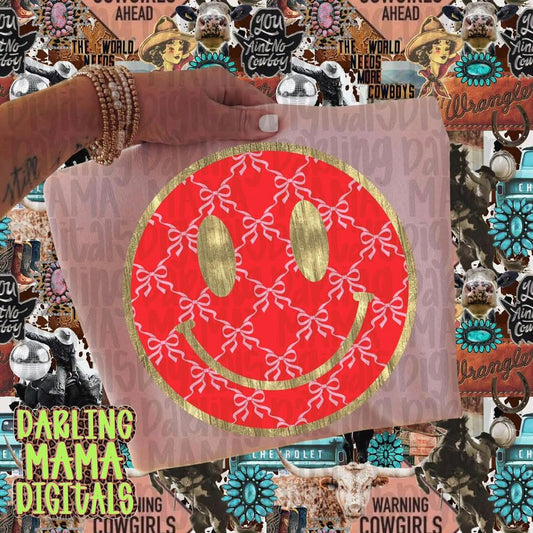 Red Coquette Smiley Tee or Crewneck (DTF)