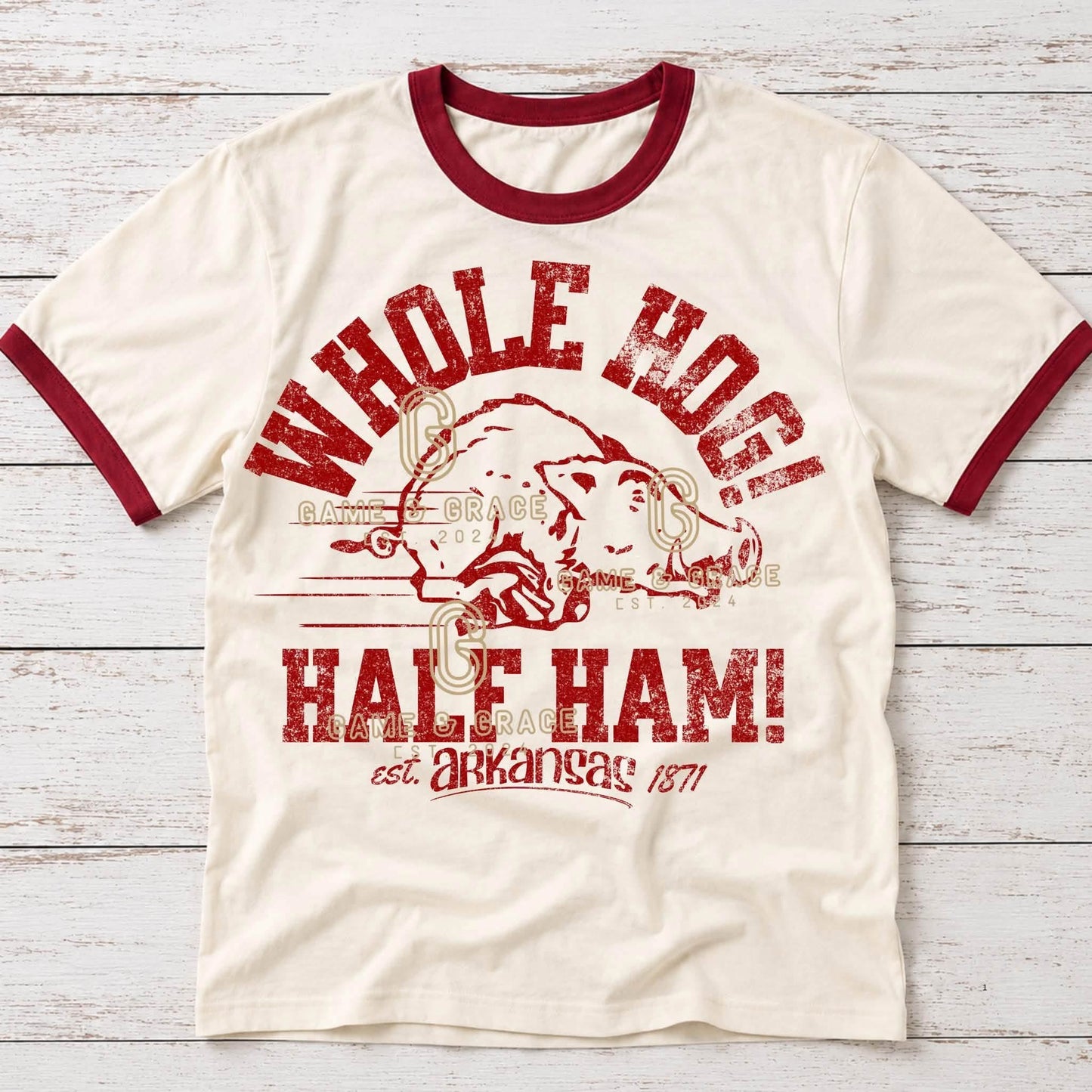 Vintage Whole Hog Half Ham Arkansas Tee or Crewneck (DTF)
