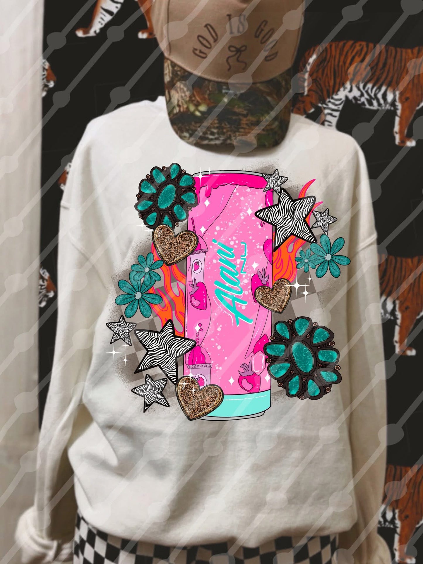 Turquoise Stone Drink Tee or Crewneck (DTF)