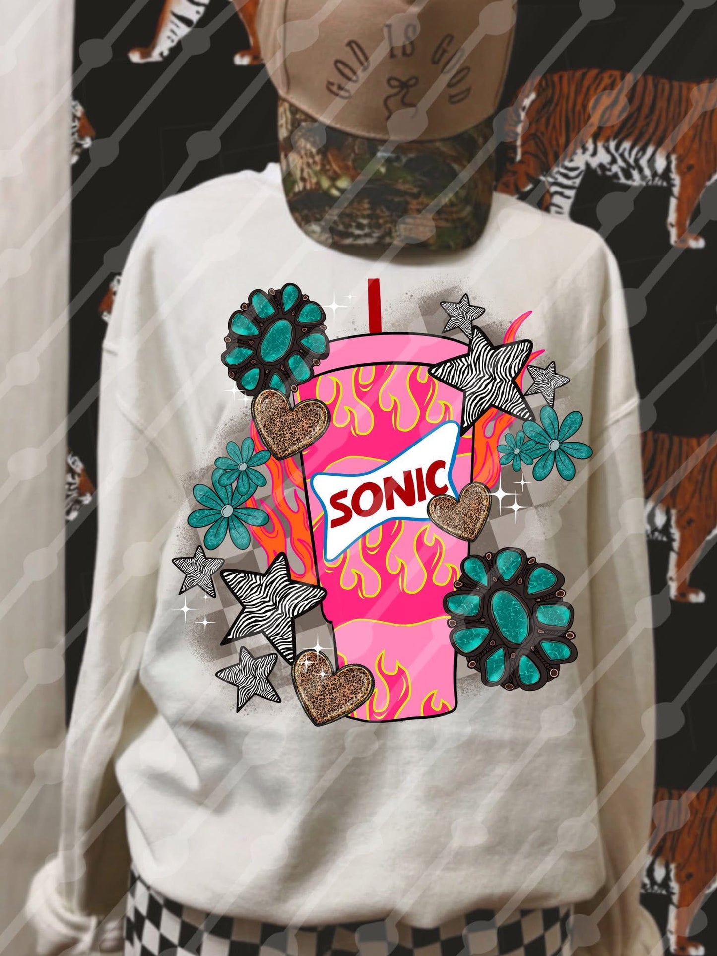 Turquoise Stone Drink Tee or Crewneck (DTF)