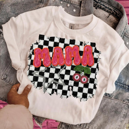 Faux Yarn Preppy Mama Tee or Crewneck (DTF)