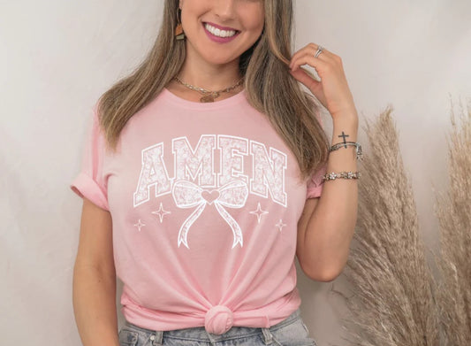 Amen Bow Lace Tee