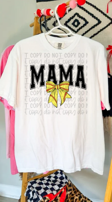 Softball Mama (Black) Tee or Crewneck (DTF)