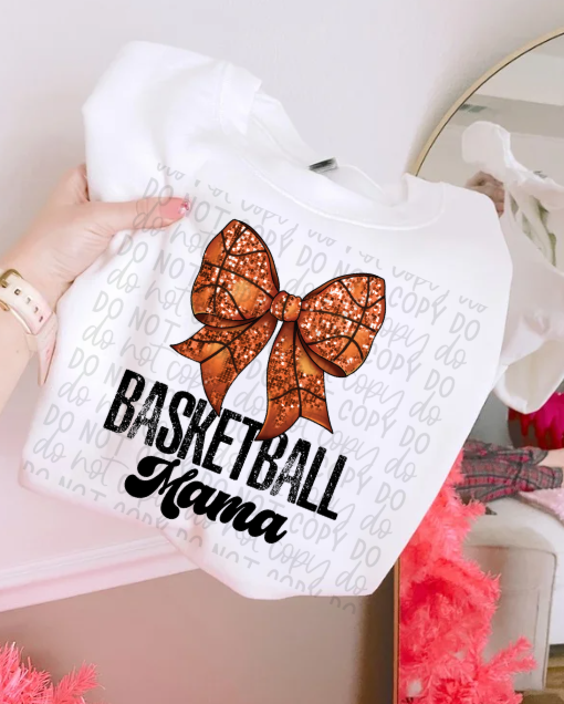 Basketball Mama Faux Glitter Tee or Crewneck (DTF)