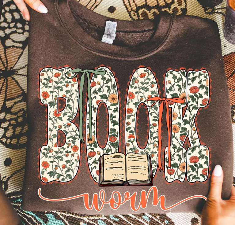 Book Worm Tee or Crewneck (DTF)