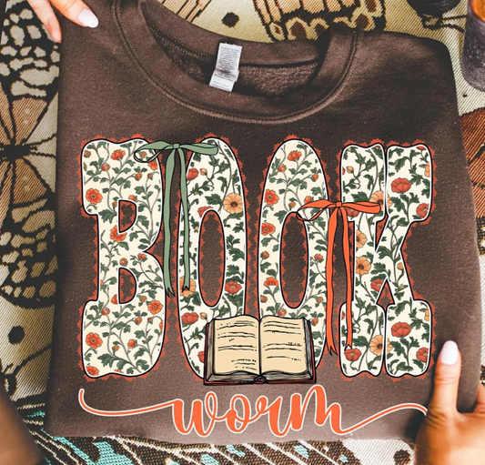 Book Worm Tee or Crewneck (DTF)