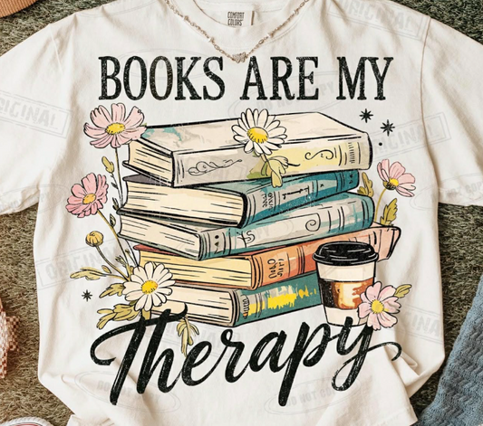 Books are My Therapy Tee or Crewneck (DTF)