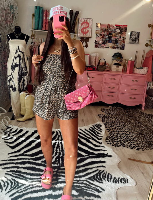 PRE-ORDER Leopard Soft Cotton Strapless Romper