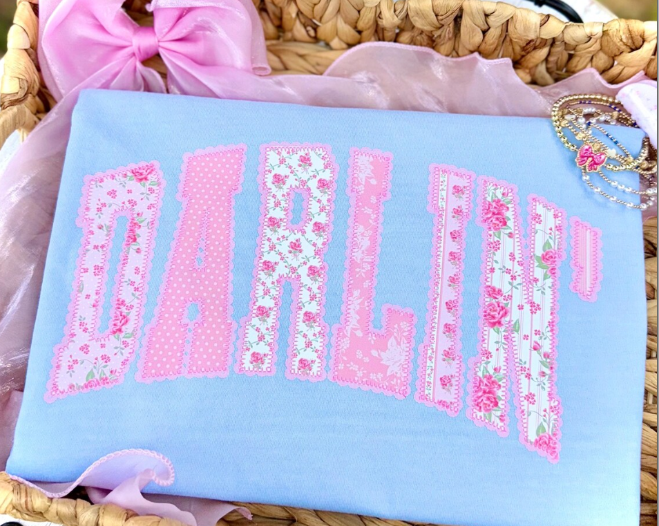 Floral Lace Darlin' Tee or Crewneck (DTF)