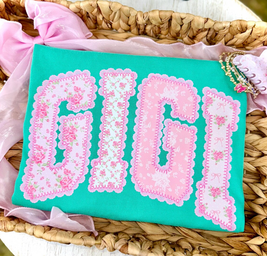 Floral Lace Gigi Tee or Crewneck (DTF)