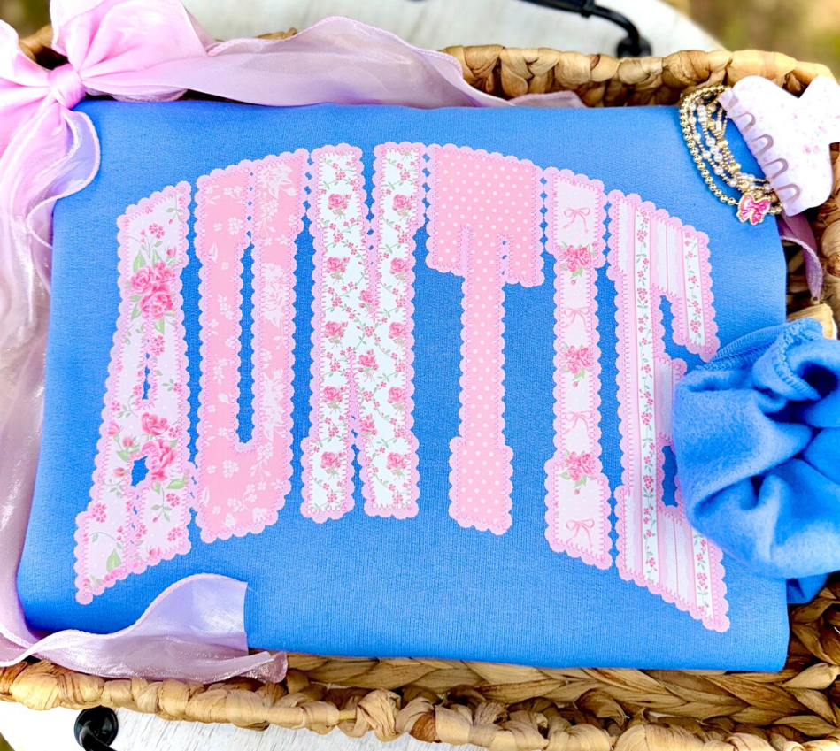 Floral Lace Auntie Tee or Crewneck (DTF)