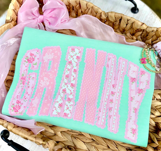 Floral Lace Granny Tee or Crewneck (DTF)