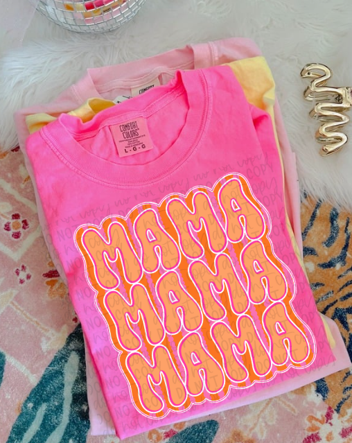 Orange & Pink Mama Tee or Crewneck (DTF)